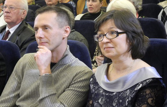 Михаил Стригин и Нина Ягодинцева в зале церемонии 2012