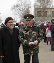 Н.И Григорьев (справа). с земляком В.Н. Соловьевым, заслуженным художником РФ, членом Союза художников РФ